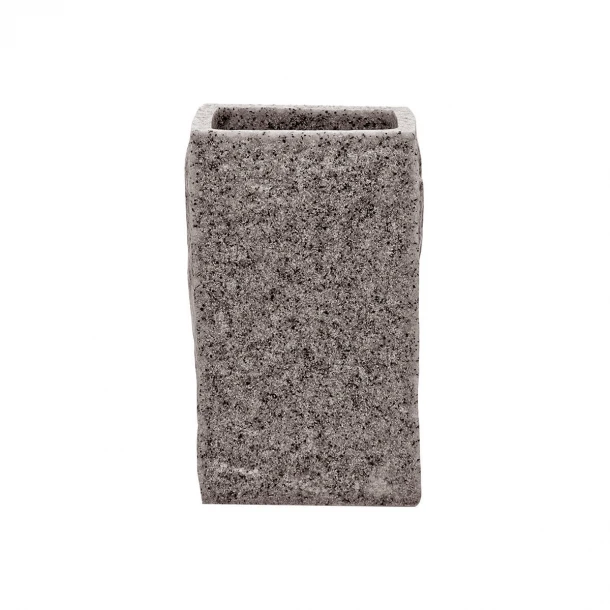 Ποτηροθήκη Ρητίνης Γκρι 6,8x6,8x10,5εκ. Rock Estia 02-6402