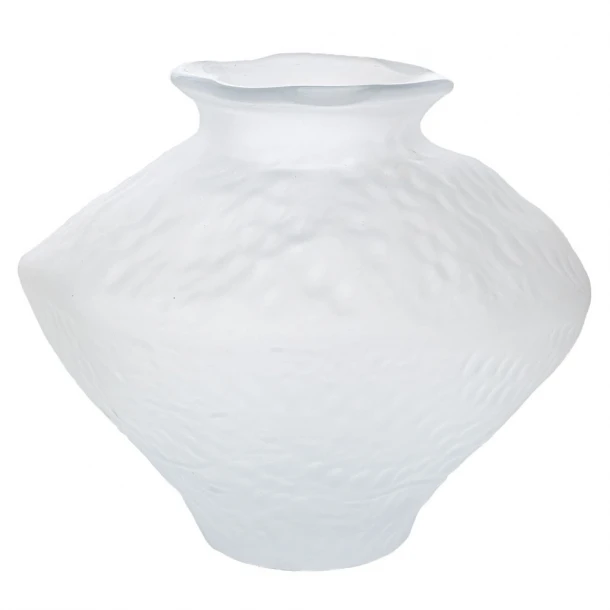 Βάζο Γυάλινο Λευκό Matte 30x25εκ. iliadis 91649