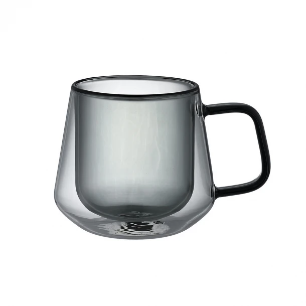 Κούπα Γυάλινη Με Διπλό Τοίχωμα 250ml-12,5x8x9εκ. Yalo Γκρι Estia 07-54984