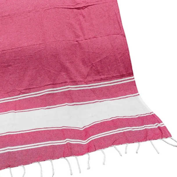 Πετσέτα Θαλάσσης Βαμβακερή Pestemal Κόκκινη 90x180εκ. Με Λευκή Φάσα Summer Tiempo 42-3171
