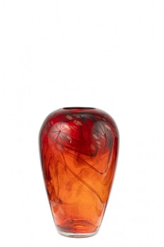 Βάζο Χειροποίητο Γυάλινο Κόκκινο-Χρυσό 20,5x31,5εκ. Zen Collection 24.20.50950