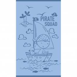 Πετσέτα Θαλάσσης Βαμβακερή Velour Blue 70x120εκ. Pirate Squad Melinen 20004885
