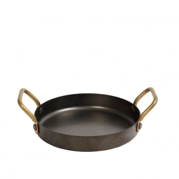 Σκεύος Σερβιρίσματος-Σαγανάκι Ανοξείδωτο 18/10 Με Λαβές Snow Black ESPIEL 21x16x3εκ./500ml FEV406