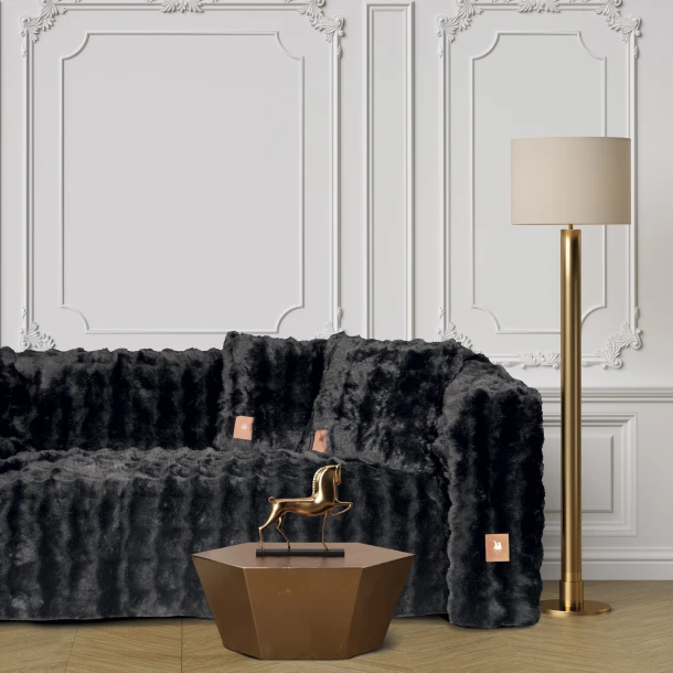 Ριχτάρι Γούνινο Faux Fur Διθέσιος 180x250εκ. Premium 3938 Μαύρο Greenwich Polo Club