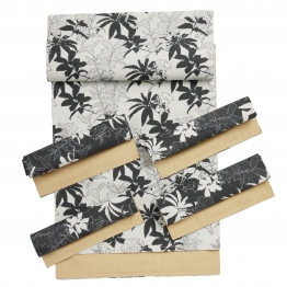 Σετ 5τμχ Runner & Σουπλά Linen-Polyester 45x180εκ./30x45εκ. Kitchen 0868 Black-White Das Home