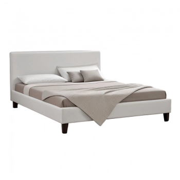 Κρεβάτι Nevil pakoworld 150x200 PU χρώμα λευκό ματ