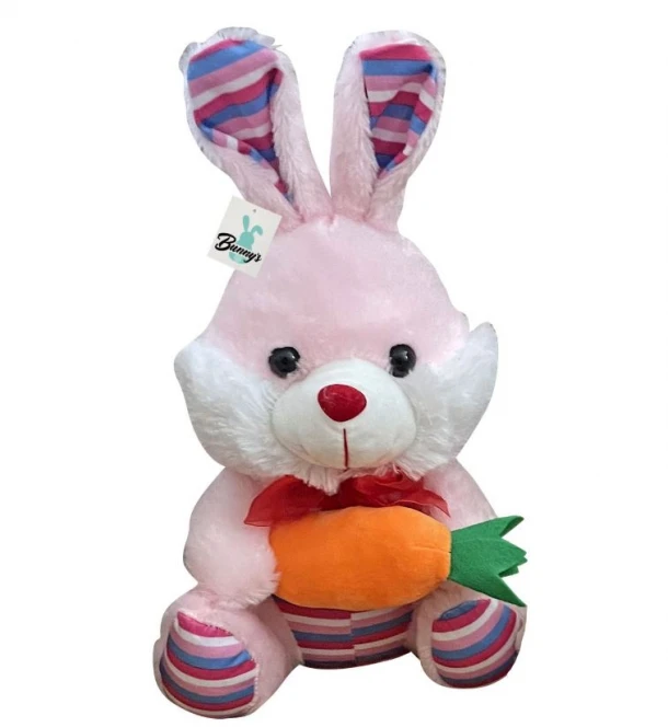 Λούτρινο Λαγουδάκι Με Καρότο Ροζ 25εκ. 79-238