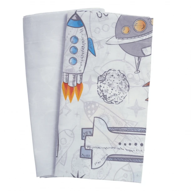 Σετ Σεντόνια Polycotton Λίκνου 70x120εκ. Fun 4877 Γκρι-Κίτρινο-Μπλε Das Baby