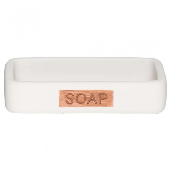 Σαπουνοθήκη Polyresin 8,6x12,2x2,5εκ. Pierra White Sealskin 361870110