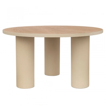 Τραπεζάκι Σαλονιού Μεταλλικό Με Ξύλινη Επιφάνεια Κρεμ 74x74x41εκ. iliadis 92560