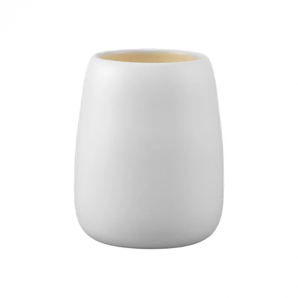 Ποτηροθήκη Κεραμική Fjord Soft White 8,5x8,5x12,2εκ. Estia 02-37352