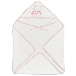 Κάπα Βαμβακερή 75x75εκ. Bear Ροζ 40231