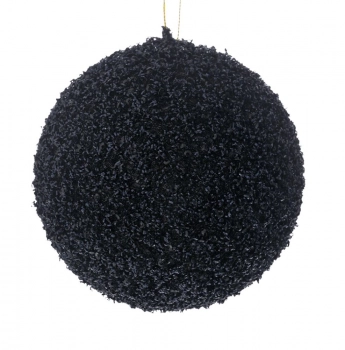 Χριστουγεννιάτικη Μπάλα Polyfoam Μαύρη Glitter 15εκ. iliadis 83539