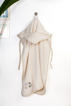 Κάπα Με Κέντημα Bebe 75x85εκ. Stork 194 Ecru-Yellow Dimcol