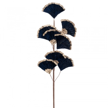 Χριστουγεννιάτικο Κλαδί Βελούδινο Μπλε Με Glitter 65εκ. iliadis 90382