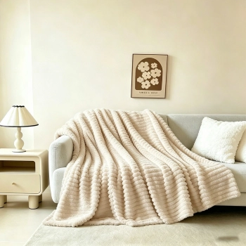 Κουβέρτα Faux Fur Καναπέ 100x150εκ. Persa Ecru Melinen 20006615