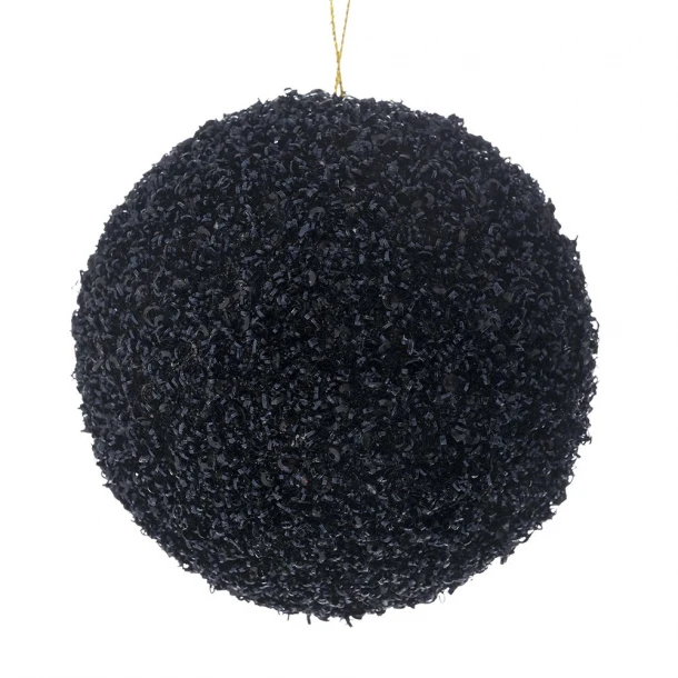Χριστουγεννιάτικη Μπάλα Polyfoam Μαύρη Glitter 12εκ. iliadis 83527