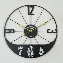 Ρολόι Τοίχου Μεταλλικό Μαύρο-Χρυσό 60x4,5x60εκ. ESTHETI 753-10027
