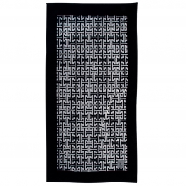 Πετσέτα Θαλάσσης Βαμβακερή 90x180εκ. Essential 4005 Μαύρη-Γκρι Greenwich Polo Club