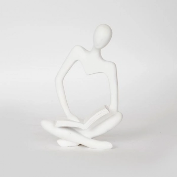 Διακοσμητική Επιτραπέζια Φιγούρα Polyresin Λευκή 15x8x22,5εκ. ESTHETI 752-27098