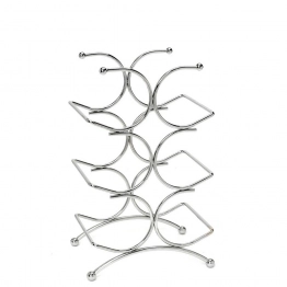 Μπουκαλοθήκη 6 Θέσεων Μεταλλική Inox ESPIEL 24,5x15,5x34εκ. MTT151