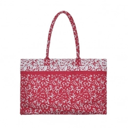 Τσάντα Θαλάσσης Polycotton Λευκή-Κόκκινη ble 5-42-304-0222