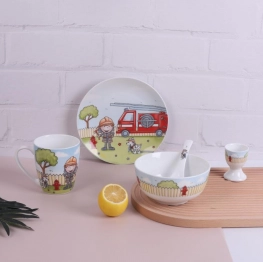 Παιδικό Σετ Φαγητού 5τμχ Πορσελάνης Fireman CRYSPO TRIO 28.0036.90
