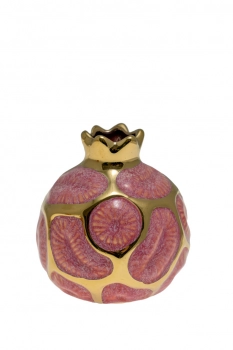 Διακοσμητικό Ρόδι Κεραμικό Πλέγμα Χρυσό-Ροζ 10εκ. Zen Collection 22.19.48323