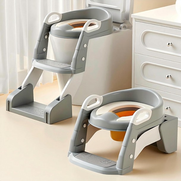 Εκπαιδευτική Σκαλιέρα Τουαλέτας 3 σε 1 Grey 58x35x55εκ. Babywise BW034