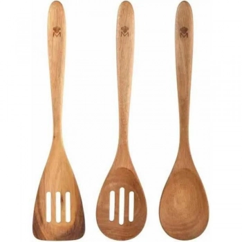 Κουτάλες Κουζίνας Σετ 3τμχ Ξύλινες Ακακίας Bergner BG00467000