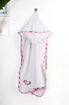 Κάπα Με Κέντημα Bebe 75x85εκ. Unicorn 188 White-Pink Dimcol