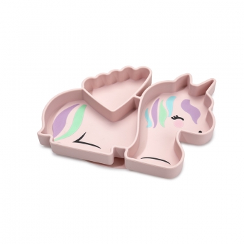 Πιάτο Σιλικόνης Με Βεντούζα Unicorn Ροζ Melii MEL17300