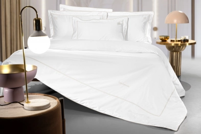 Σετ Παπλωματοθήκη Βαμβακοσατέν King 255x245εκ. Elite White-Beige Guy Laroche