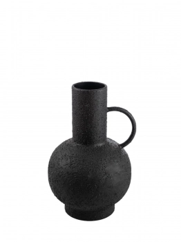 Βάζο Μεταλλικό Με Χερούλι Μαύρο 19,5x18,5x28εκ. Zen Collection 25.19.51404