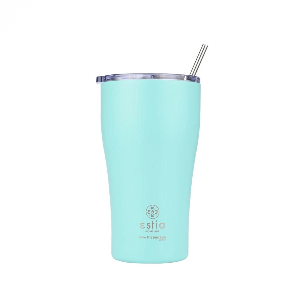 Θερμός-Ποτήρι Ανοξείδωτο Bermuda Green Save The Aegean Estia 500ml-9x16εκ. 01-23171