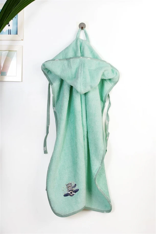 Κάπα Με Κέντημα Bebe 75x85εκ. Aviator 186 Mint Dimcol