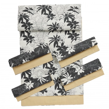 Σετ 5τμχ Runner & Σουπλά Linen-Polyester 45x180εκ./30x45εκ. Kitchen 0868 Black-White Das Home