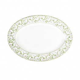 Πιατέλα Σερβιρίσματος Οβάλ Πορσελάνης Λευκή Με Λουλούδια Floral 36εκ. Oriana Ferelli PR232450007