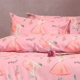 Ζεύγος Μαξιλαροθήκες Φανελένιες 53x72εκ. Ballet Pink Winter Line Kids Melinen 20004081