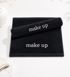 Πετσέτα Βαμβακερή Make Up New 30x30εκ. Plain Line Black