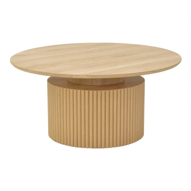 Τραπέζι σαλονιού Opols pakoworld mdf σε  φυσική απόχρωση Φ90x42εκ