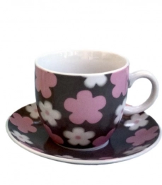 Σετ 6τμχ Φλυτζάνια Καφέ Πορσελάνης 90ml Daisy Purple Max Home BBDG08209B