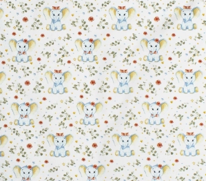 Πάνα Χασές Bebe Βαμβακερή 80x80εκ. Elephant 175 White-Blue DimCol