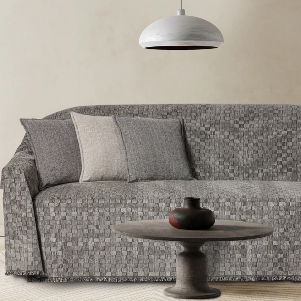 Ριχτάρι Chenille-Polycotton Τριθέσιος 180x300εκ. Grey 0312 Das Home
