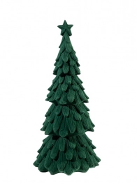 Χριστουγεννιάτικο Διακοσμητικό Δέντρο Polyester Βελούδινο Πράσινο 11x11x26εκ. Zen Collection 25.38.52074