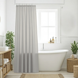 Κουρτίνα Μπάνιου Αδιάβροχη Polyester 200x180εκ. Curtains 0805 Γκρι Das Home
