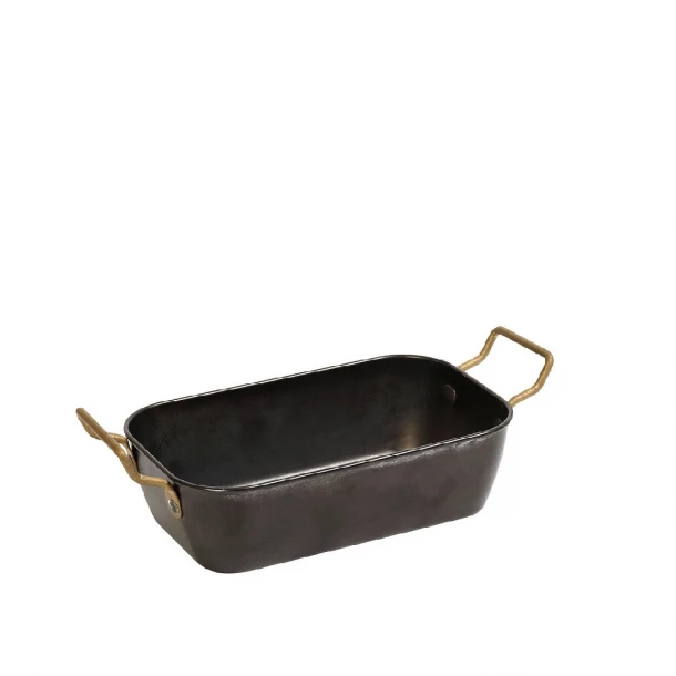 Σκεύος Σερβιρίσματος Ανοξείδωτο 18/10 Με Λαβές Snow Black ESPIEL 22x10x4,5εκ. FEV411