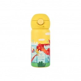 Θερμός Παιδικό Ανοξείδωτο Με Καλαμάκι Fortress Dragon 350ml-7x7x18εκ. Save The Aegean Estia 01-33088