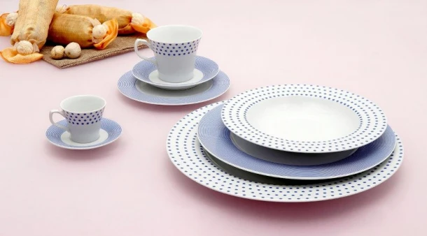 Σερβίτσιο Φαγητού Σετ 20τμχ Πορσελάνης Matrix Blue CRYSPO TRIO 15.301.40
