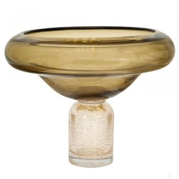 Βάζο Γυάλινο Χακί Με Μελί Βάση Φ37x28εκ. iliadis 91637